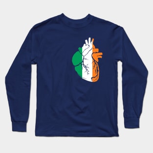 Anatomical heart design, Irish flag Long Sleeve T-Shirt